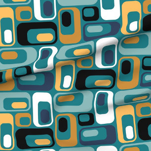 Retroovale aquamariner Senf Stoff