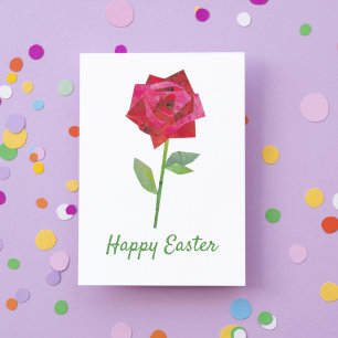 Retrop Spring Rose Floral Traditionelles Ostern Feiertagskarte
