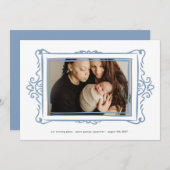 Retropastellblau, modernes Foto Adoption Ankündigung (Vorne/Hinten)