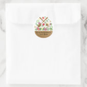 Retropflanze Runder Aufkleber (Tasche)