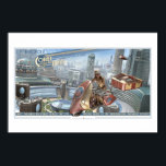 Retropolis Courier Service Poster (30x20")<br><div class="desc">Die schiere Größe der City of Tomorrow macht keinen Mut, wenn man nur will, ein Paket von einer Seite der Stadt zur anderen zu bringen. Das liegt daran, dass es die Aufgabe des Kurierdienstes Retropolis ist, Ihre Pakete dort zu bekommen, wo Sie sie gewollt haben, und somit eine städteweite Haus-zu-Haus-Zustellung...</div>