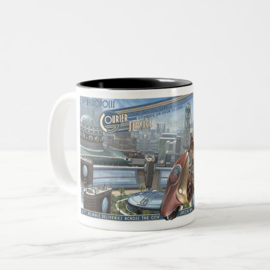 Retropolis Kurierdienst-Tasse Zweifarbige Tasse (Vorderseite Links)