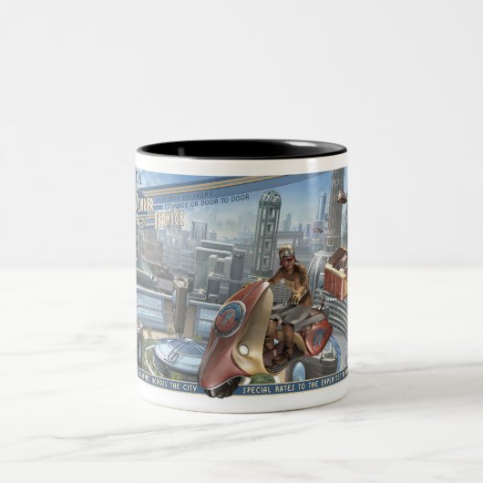Retropolis Kurierdienst-Tasse Zweifarbige Tasse (Mittel)