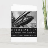 Retropolis Rocket bearbeitet Gruß-Karte Karte (Rückseite)