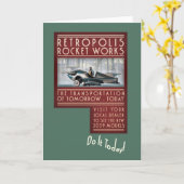 Retropolis Rocket bearbeitet Gruß-Karte Karte (Gelbe Blume)