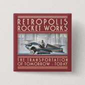 Retropolis Rocket bearbeitet quadratischen Knopf Button (Vorderseite)