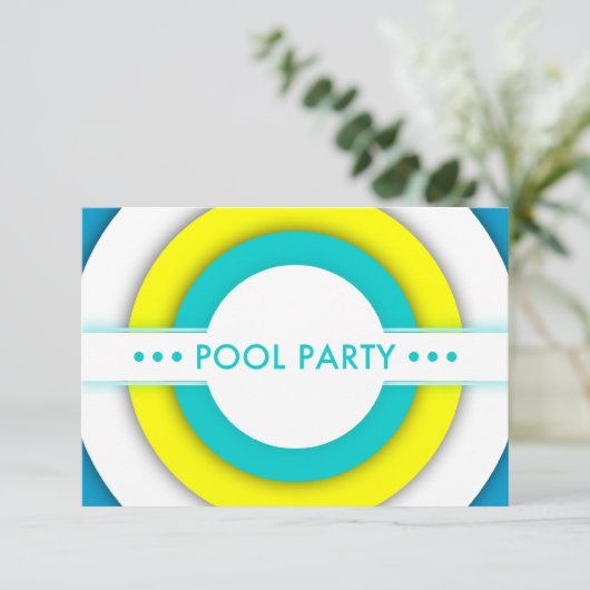 Retropool-Party Einladung (Stehend Vorderseite)