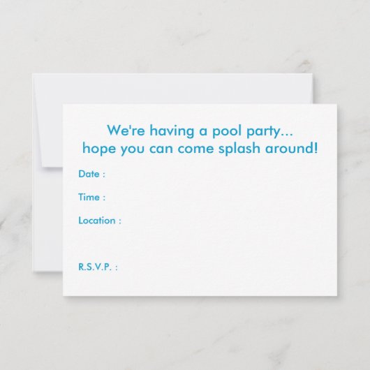 Retropool-Party Einladung (Rückseite)