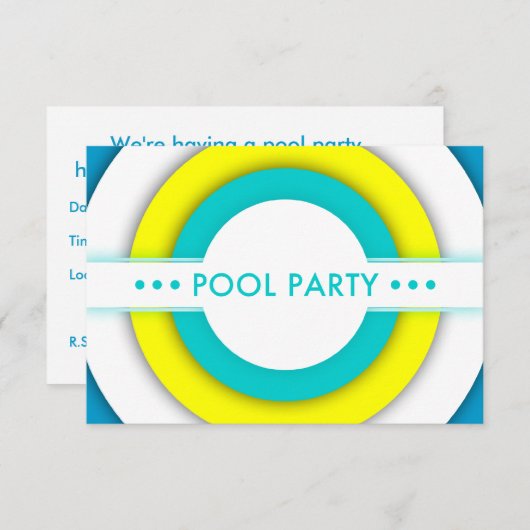 Retropool-Party Einladung (Vorne/Hinten)