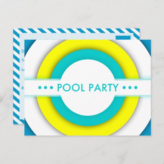 Retropool-Party Einladung (Vorne/Hinten)