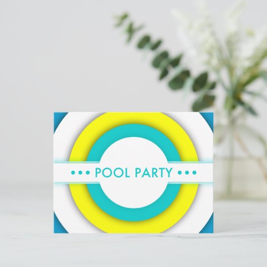 Retropool-Party Einladung (Stehend Vorderseite)