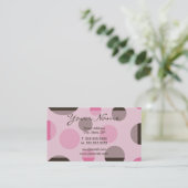 Retropunkte (rosa) Visitenkarten Visitenkarte (Stehend Vorderseite)