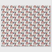 Retropuppe mit Gänseblümchen Geschenkpapier (Flach)