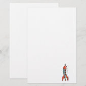 Retrorakete Briefpapier (Vorne/Hinten)