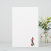 Retrorakete Briefpapier (Stehend Vorderseite)