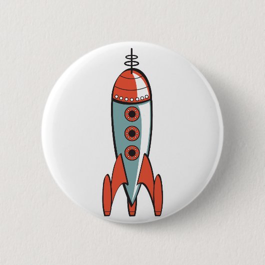 Retrorakete Button (Vorderseite)