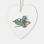 Retrorakete Keramik Ornament (Links)
