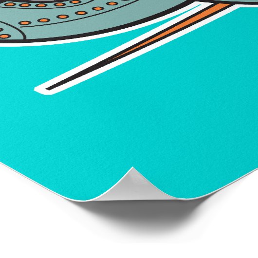 Retrorakete Poster (Ecke)