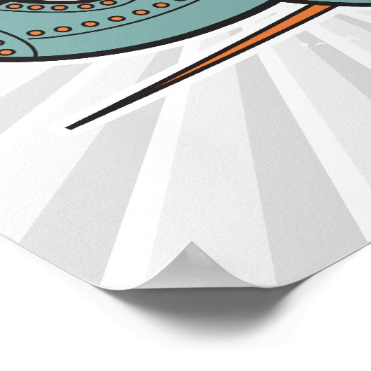 Retrorakete Poster (Ecke)