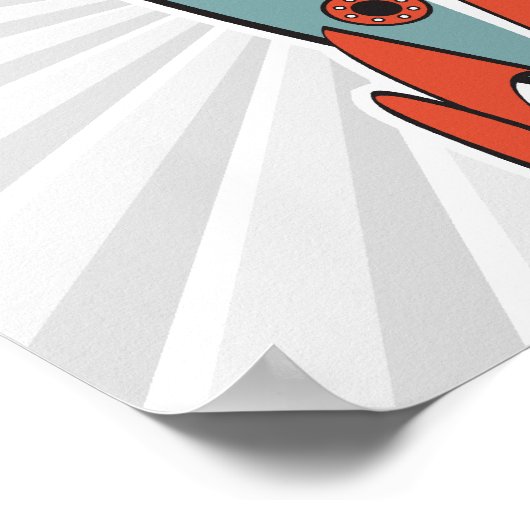 Retrorakete Poster (Ecke)