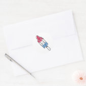 Retroraketeneis-Pop Runder Aufkleber (Umschlag)