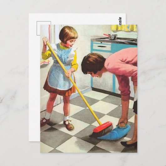 Retroreinigung der Vintagen Mama Postkarte (Vorne/Hinten)