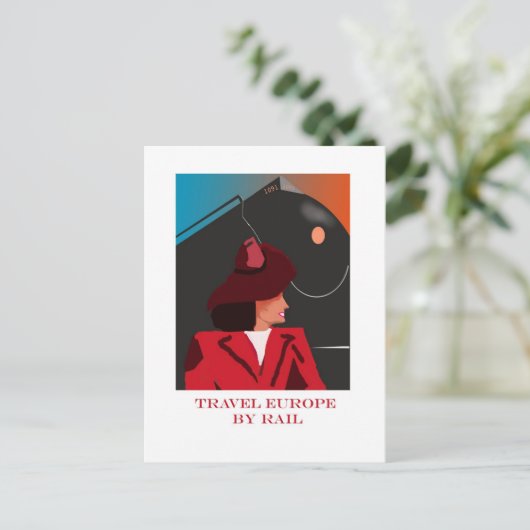 Retroreise Postkarte (Stehend Vorderseite)