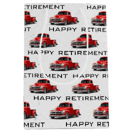 Retroreto Red Truck Medium Geschenktasche Mittlere Geschenktüte