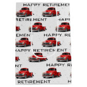 Retroreto Red Truck Medium Geschenktasche Mittlere Geschenktüte (Rückseite)