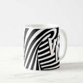 RetroRetro Schwarz-weißes Abstraktes Zebra-Muster  Kaffeetasse (VorderseiteRechts)
