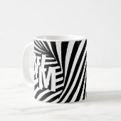 RetroRetro Schwarz-weißes Abstraktes Zebra-Muster  Kaffeetasse (Vorderseite Links)