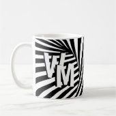 RetroRetro Schwarz-weißes Abstraktes Zebra-Muster  Kaffeetasse (Links)
