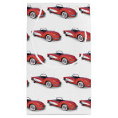 Retrorot und weiß 1960 Korvette Kleine Geschenktüte (Rückseite)