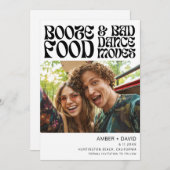 Retro's Funny 70's Groovy Foto Wedding Save The Date (Vorne/Hinten)