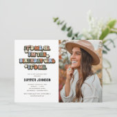 Retro's Me Birthday Girl Foto Einladung (Stehend Vorderseite)