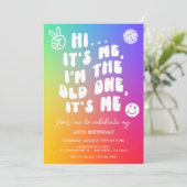 Retro's Me I'm the Old One any Age Birthday Einladung (Stehend Vorderseite)