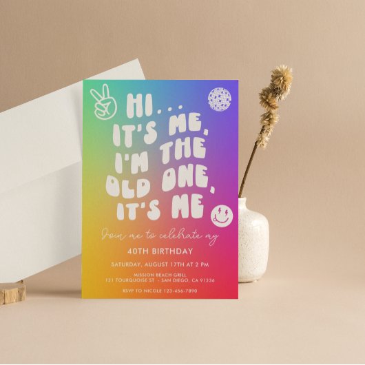 Retro's Me I'm the Old One any Age Birthday Einladung