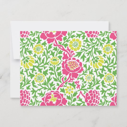 Retrosa, grün und rosa, florale Damaskus (Rückseite)