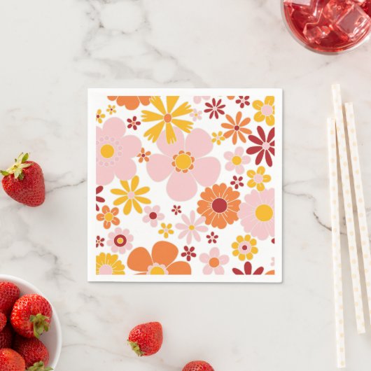 Retrosa orange Rosa Serviette (Beispiel)