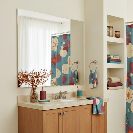 Retrosa und weiße Blume Badhandtuch Set