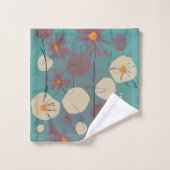 Retrosa und weiße Blume Badhandtuch Set (Waschlappen)