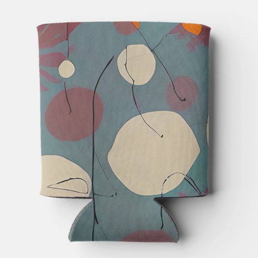 Retrosa und weiße Blume Dosenkühler (Rückseite)