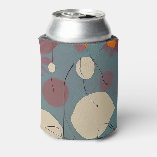 Retrosa und weiße Blume Dosenkühler (Kanne Rückseite)