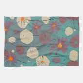 Retrosa und weiße Blume Geschirrtuch (Horizontal)