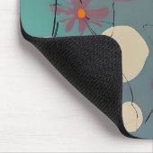 Retrosa und weiße Blume Mousepad (Ecke)