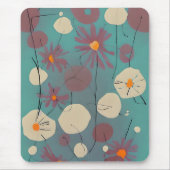 Retrosa und weiße Blume Mousepad (Vorne)