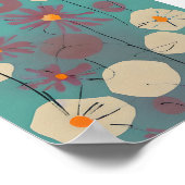 Retrosa und weiße Blume Poster (Ecke)
