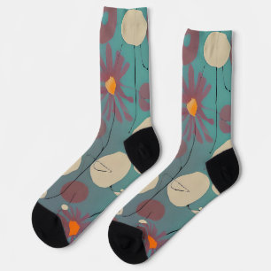 Retrosa und weiße Blume Socken