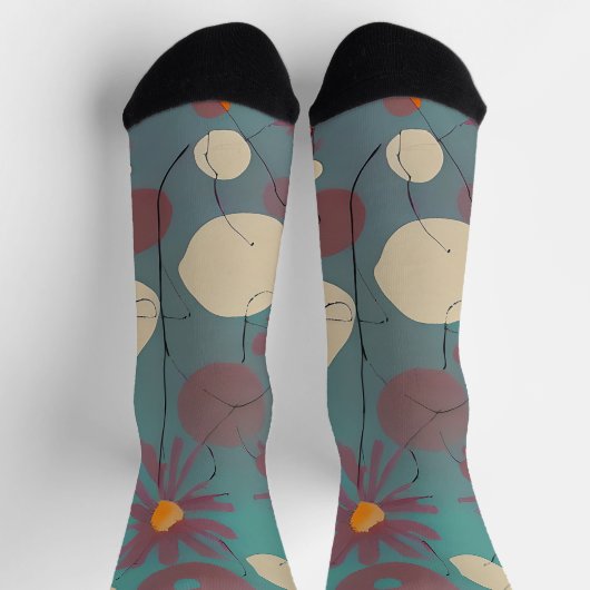 Retrosa und weiße Blume Socken (Oben)