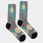 Retrosa und weiße Blume Socken (Rechts)